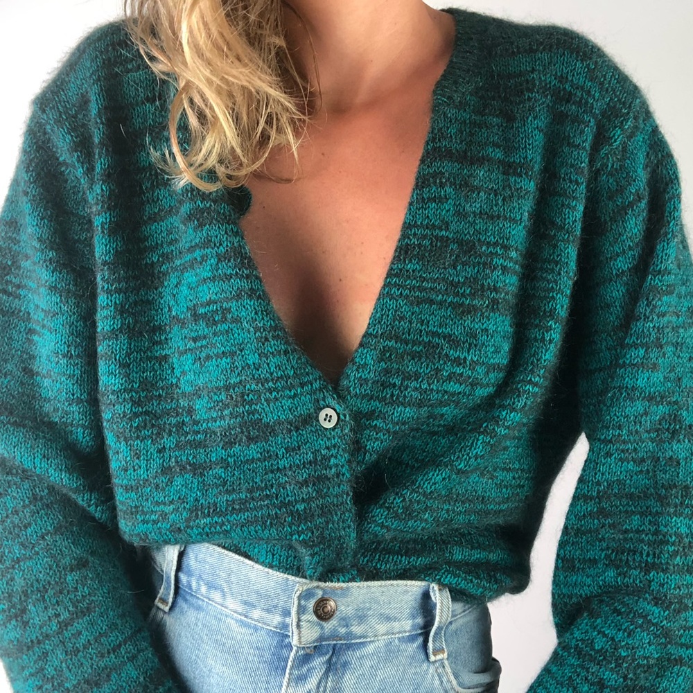 EILEEN FISHER | Wool Mohair Cardigan Sweater L